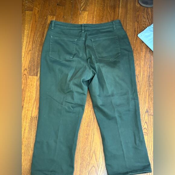 Vintage L.A. Blues Stretch Denim Pants Hong Kong Trophy Hunter Green Size 14 - Picture 4 of 4